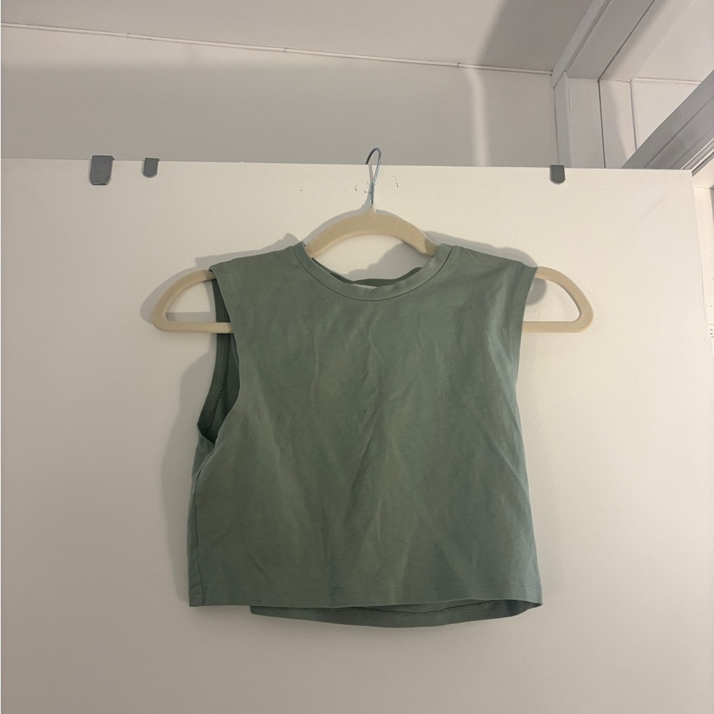 Zara Green Crop Tank Top